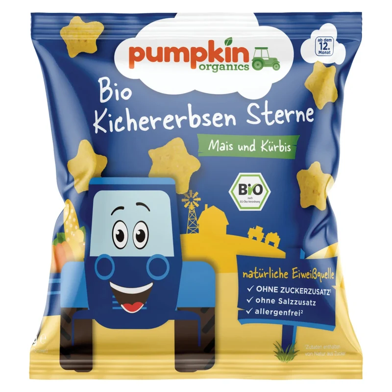 Bio Kichererbsen Sterne Mais und Kürbis (8er Pack)