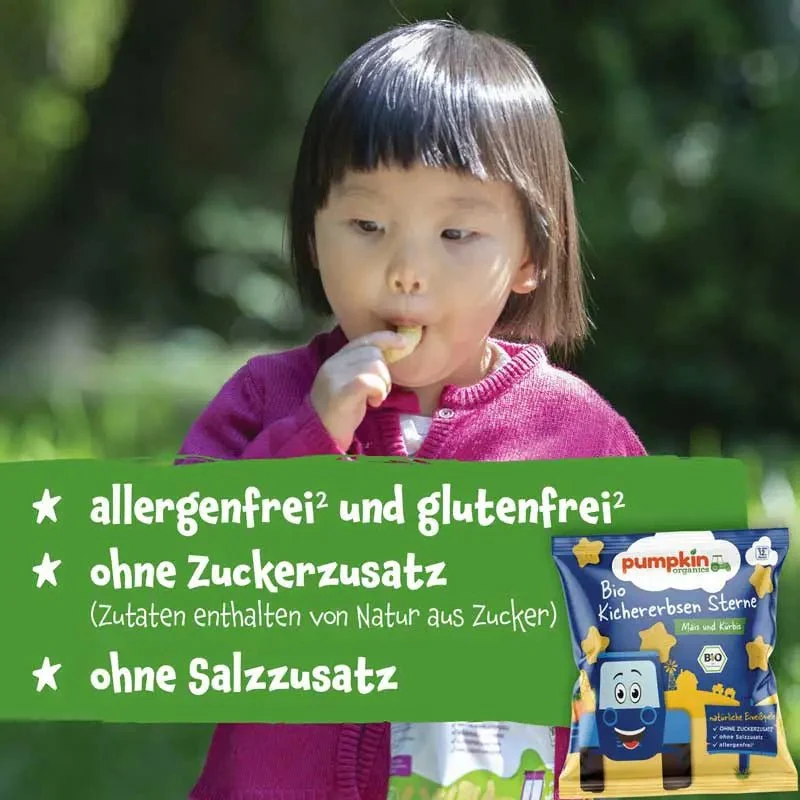 Bio Kichererbsen Sterne Mais und Kürbis (8er Pack)
