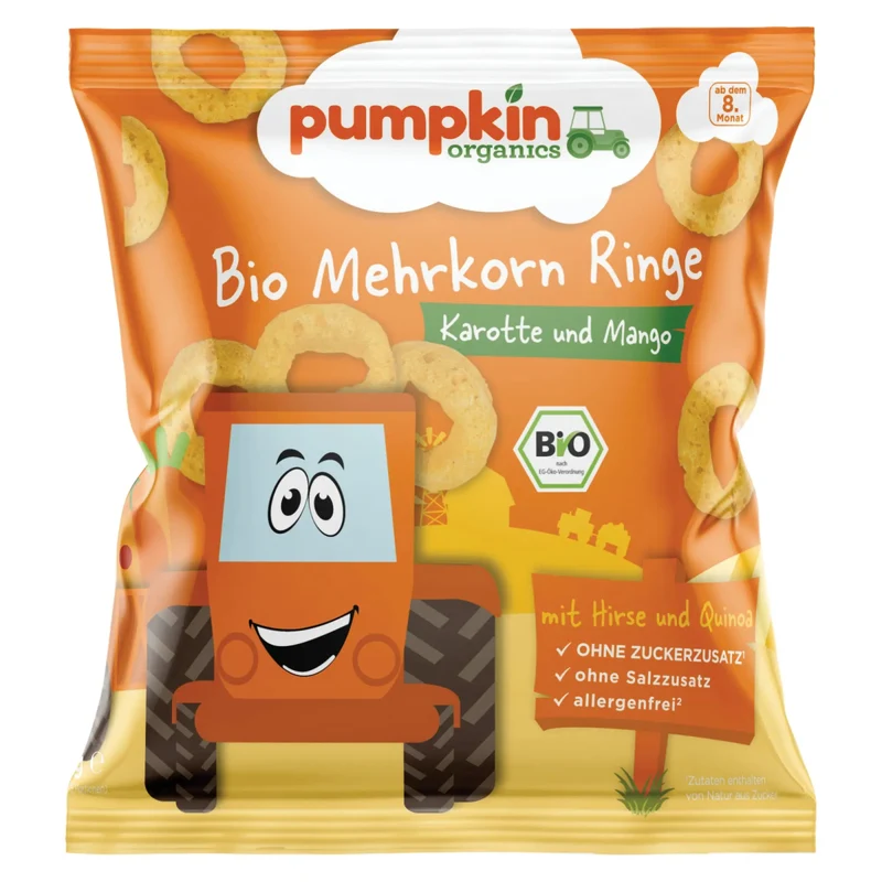 Bio Mehrkorn Ringe Karotte und Mango (8er Pack)