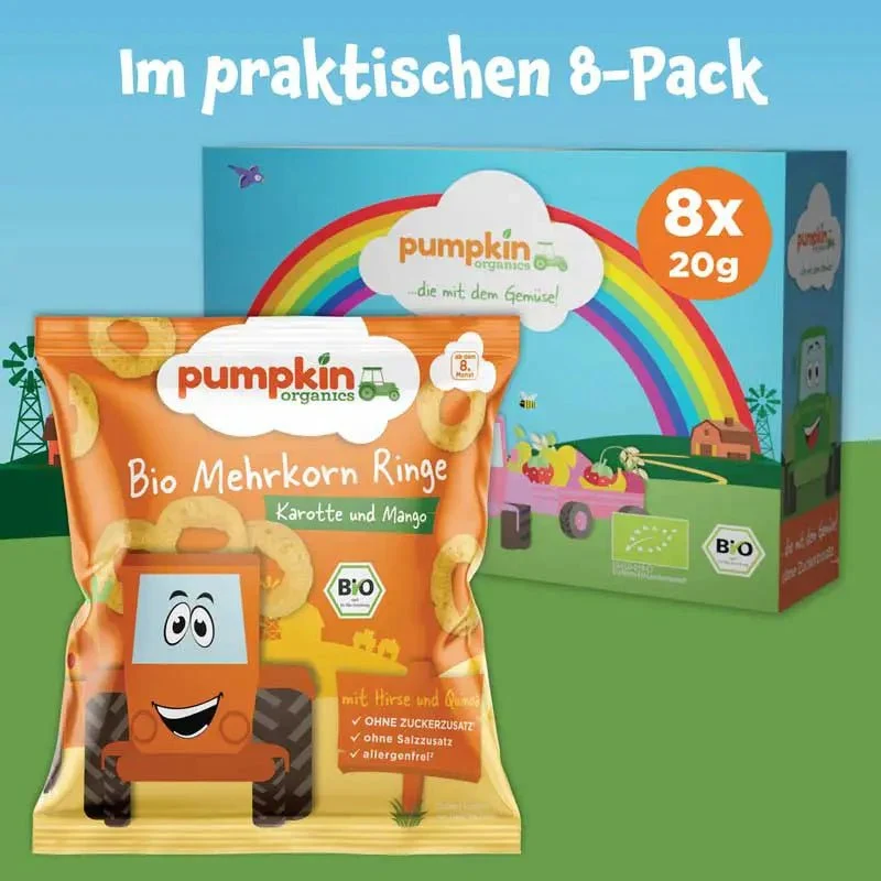 Bio Mehrkorn Ringe Karotte und Mango (8er Pack)