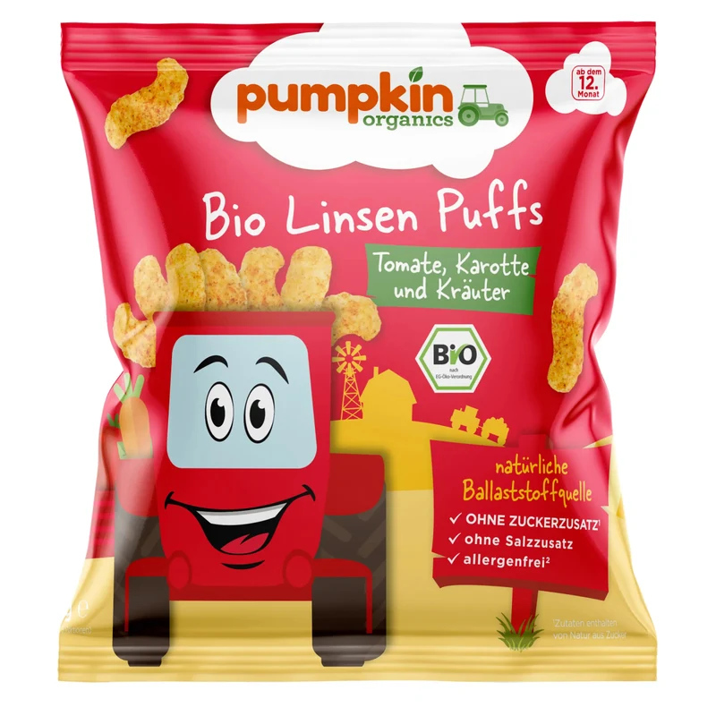 Bio Linsen Puffs Tomate Karotte und Kräuter (8er Pack)