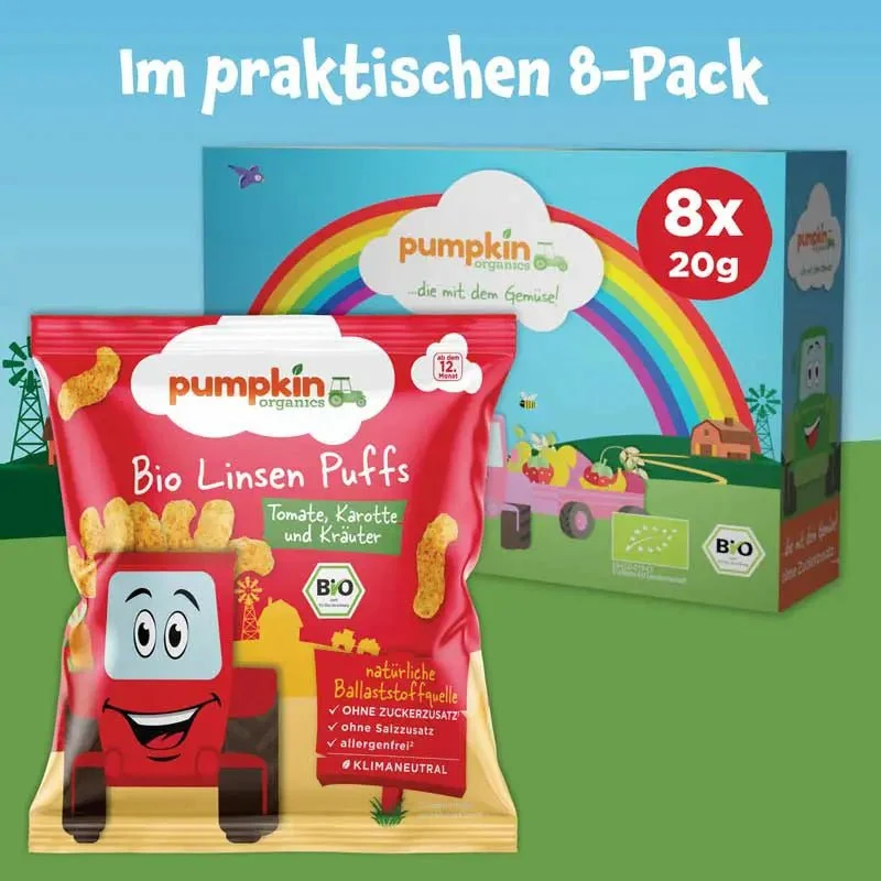 Bio Linsen Puffs Tomate Karotte und Kräuter (8er Pack)