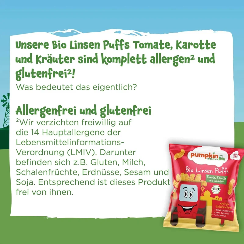 Bio Linsen Puffs Tomate Karotte und Kräuter (8er Pack)