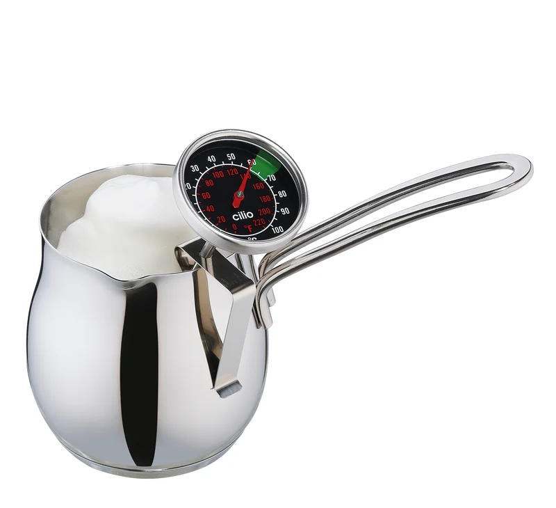 Milchthermometer mit Halter Edelstahl