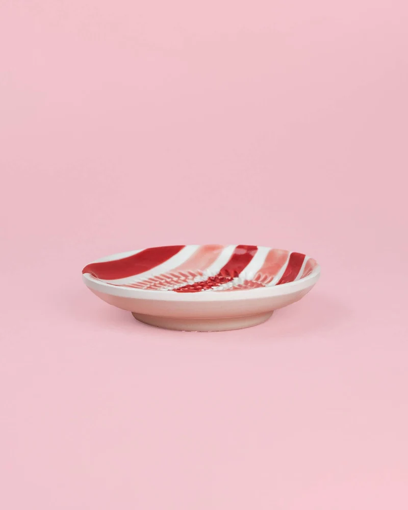 Keramikreibe "Sweetheart" 12cm für Knoblauch, Ingwer & Gewürze Rosa und Rot