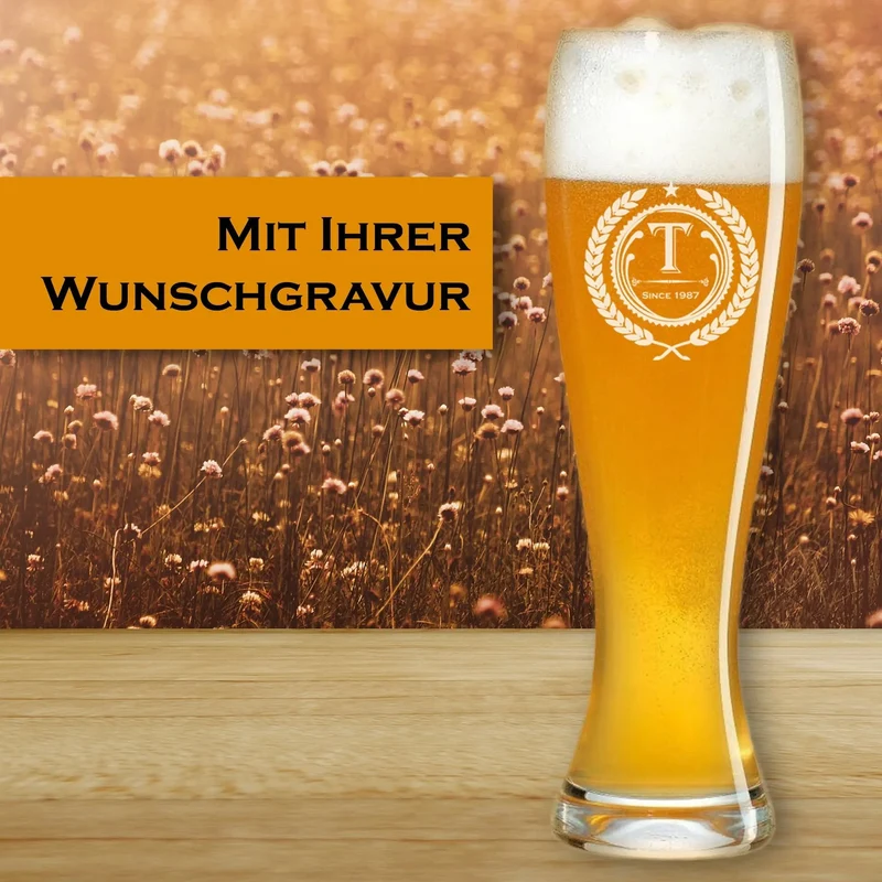 Graviertes Weizenbierglas - 0,5 Liter