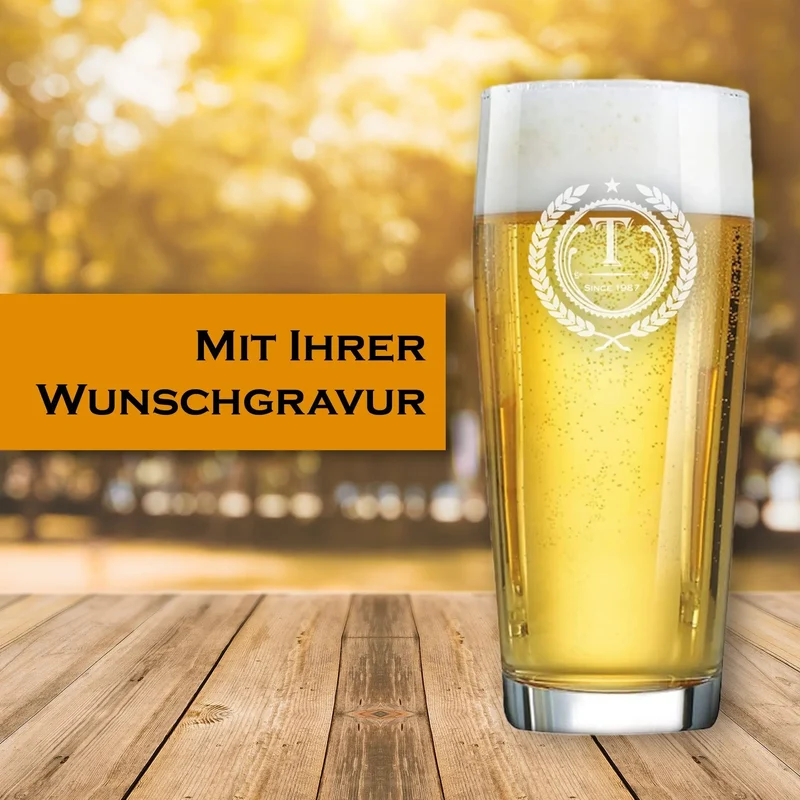 Graviertes Bierglas für Helles - 0,5 Liter
