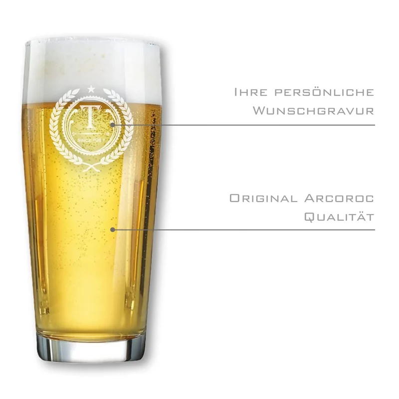 Graviertes Bierglas für Helles - 0,5 Liter