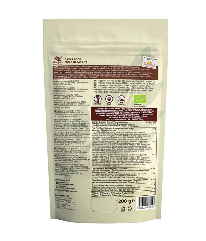 Bio Hemp Seeds, peeled