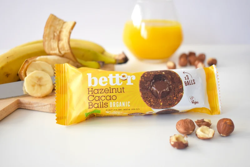 Bio Fruit balls with Hazelnut and Cacao filling, Bett'r