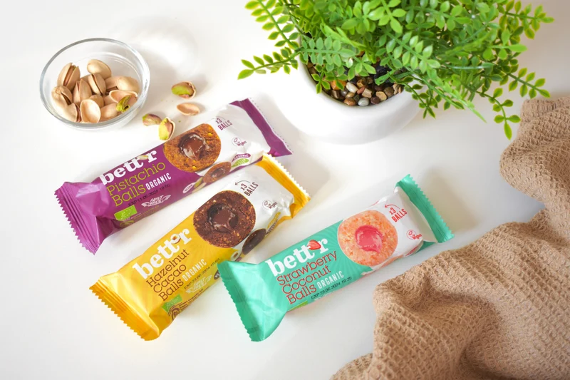Bio Fruit balls with Hazelnut and Cacao filling, Bett'r