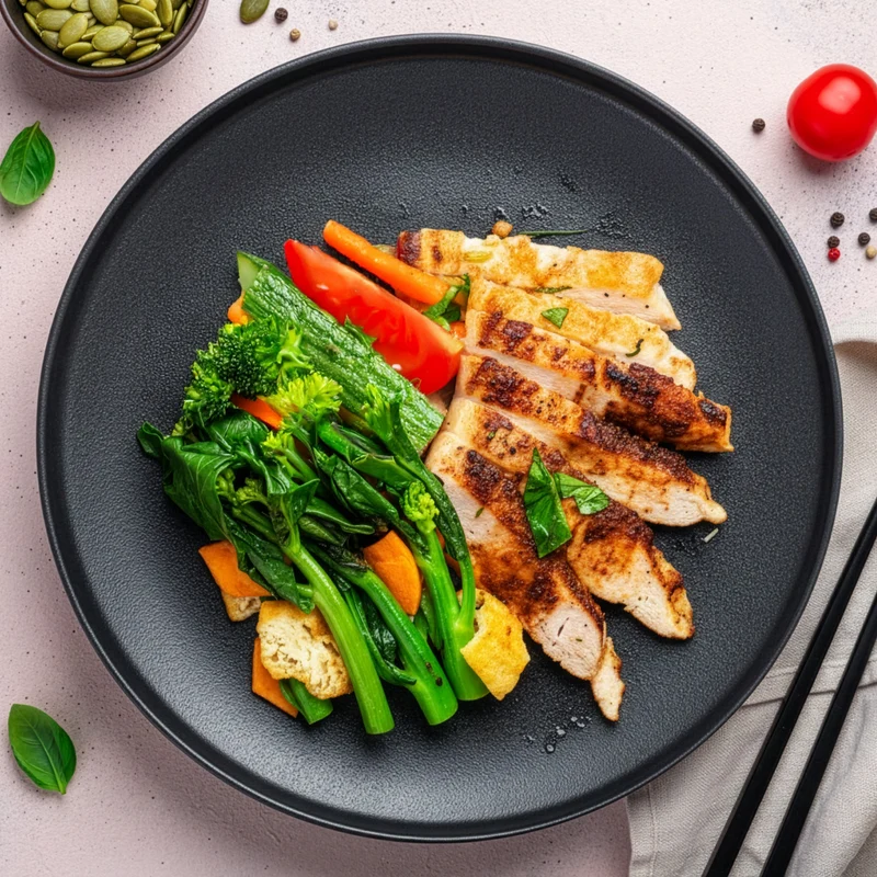 Balinese Style Bbq Pork Loin W/ Seasonal Vegetables
