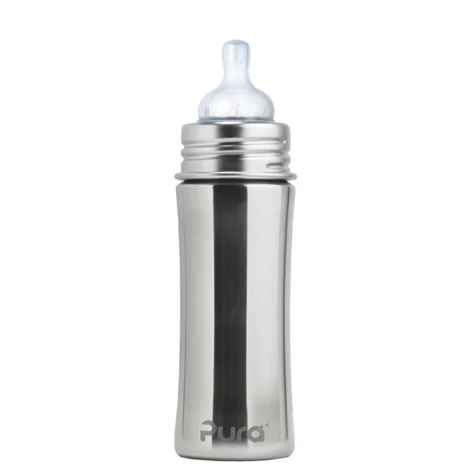 Pura Babyflasche 325ml Edelstahl mit Gravur