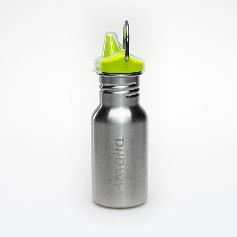 Klean Kanteen Kids Trinkflasche 355 ml Sippy Cap Edelstahl mit Gravur