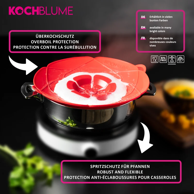 Kochblume L rot Überkochschutz