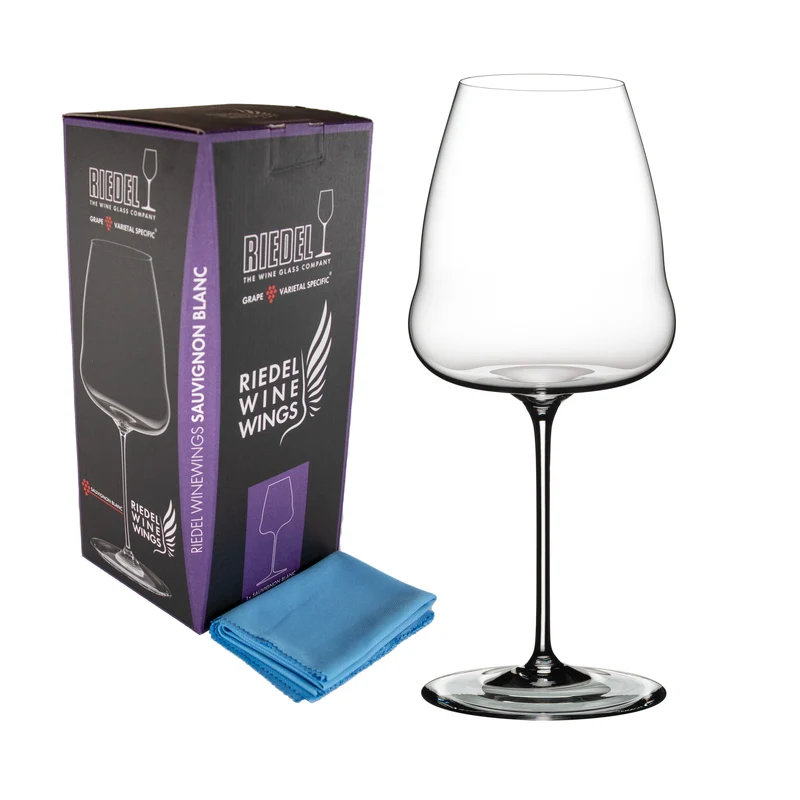 Weißweinglas Riedel Winewings Sauvignon Blanc mit Poliertuch in Geschenkverpackung