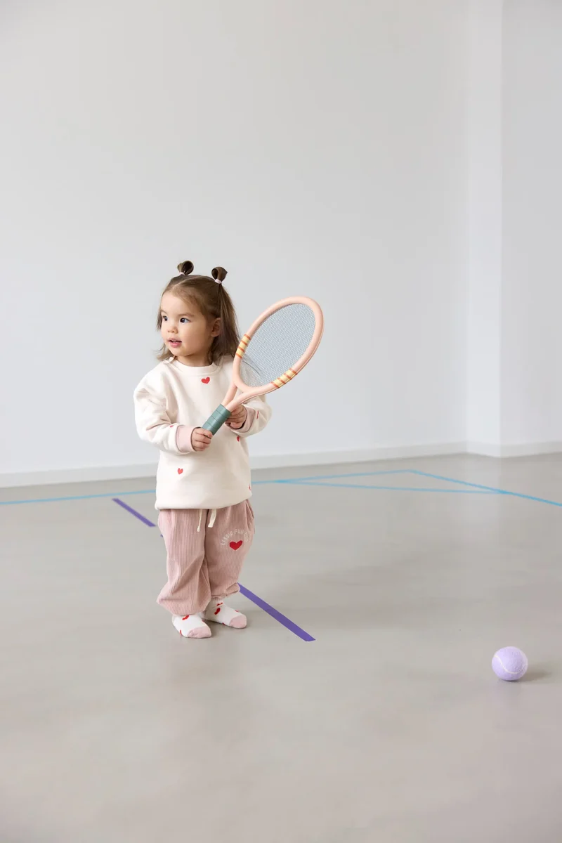 Kinder Sweatshirt - Bio-Baumwolle, Herz Beige