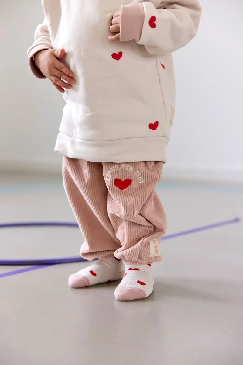 Kinder Sweatshirt - Bio-Baumwolle, Herz Beige