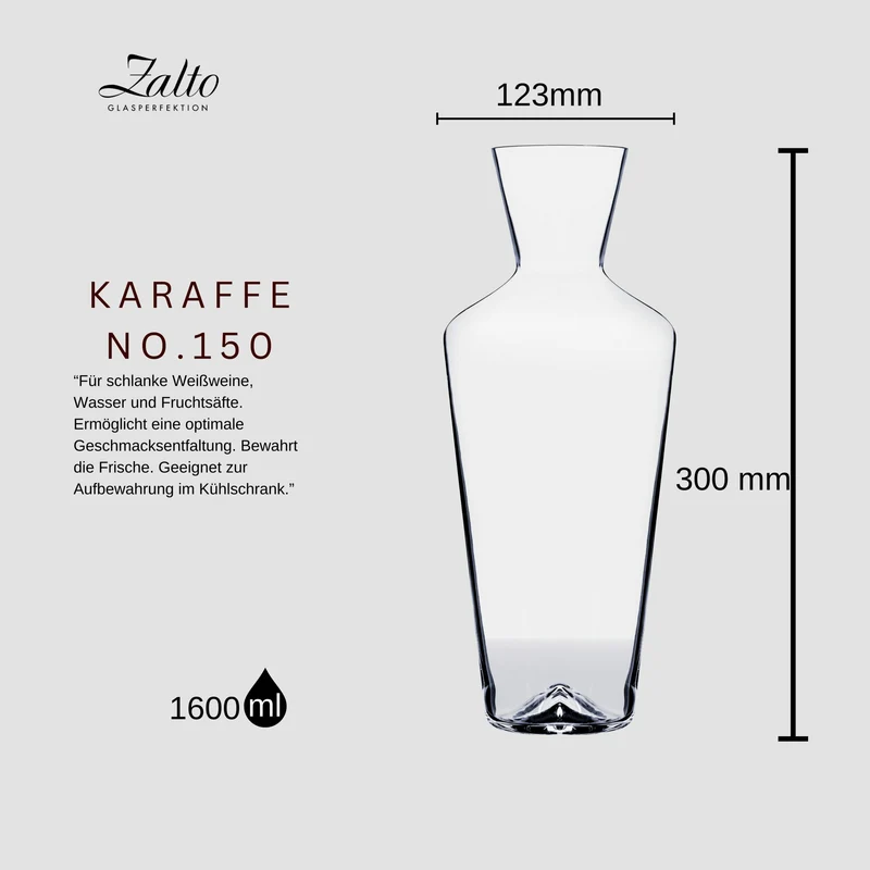 Zaltoglas Denk´Art mundgeblasener Karaffe No. 150