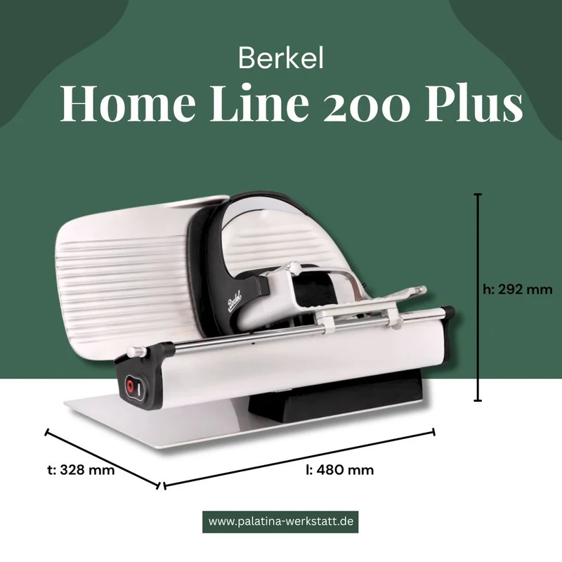 Berkel Home Line 200 Plus Schwarz – Aufschnittmaschine + Einlegebrett & Wellenschliff-Bausatz für Brot