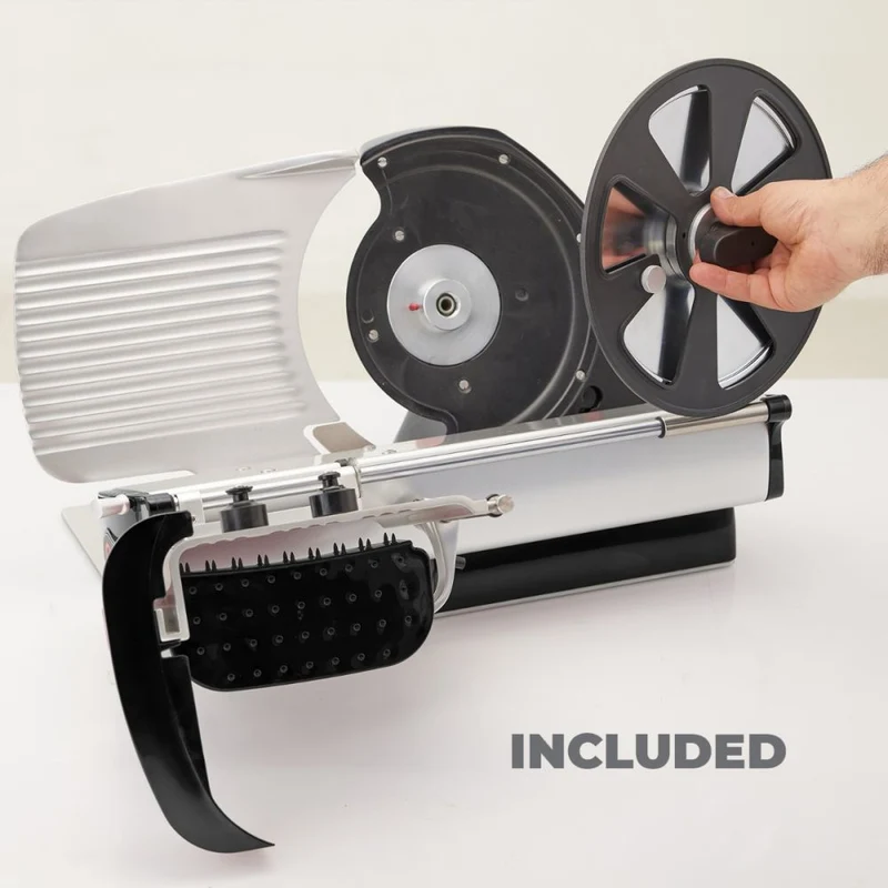 Berkel Home Line 200 Plus Schwarz – Aufschnittmaschine + Einlegebrett & Wellenschliff-Bausatz für Brot