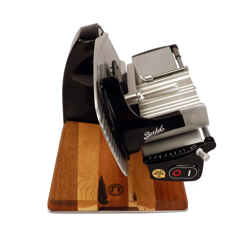 Berkel Home Line 200 Plus Schwarz – Aufschnittmaschine + Einlegebrett & Wellenschliff-Bausatz für Brot