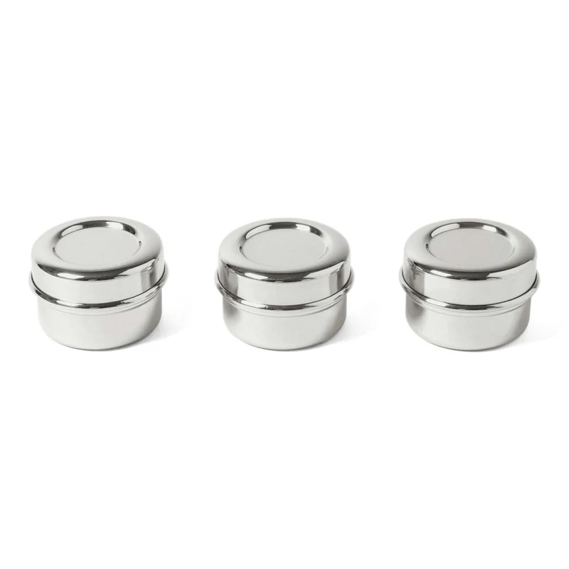 3er Set Dosen aus Edelstahl - Chutney Boxen