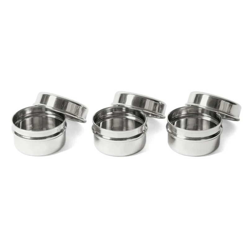 3er Set Dosen aus Edelstahl - Chutney Boxen