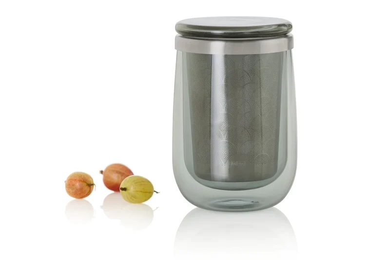 Teeglas mit Teefilter Fusion Glas Grey, 400 ml
