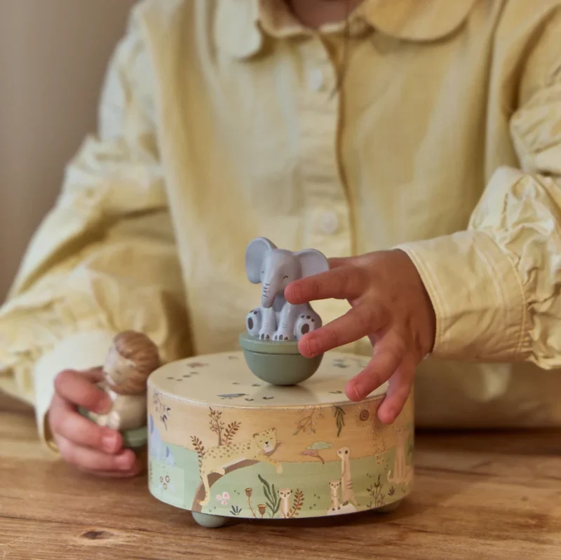 Spieldose aus Holz – Grün – Safari Friends