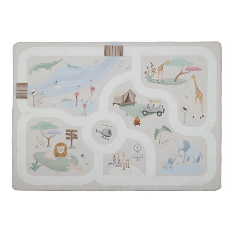 Spielteppich Safari für Autos - Beige - Safari Freunde