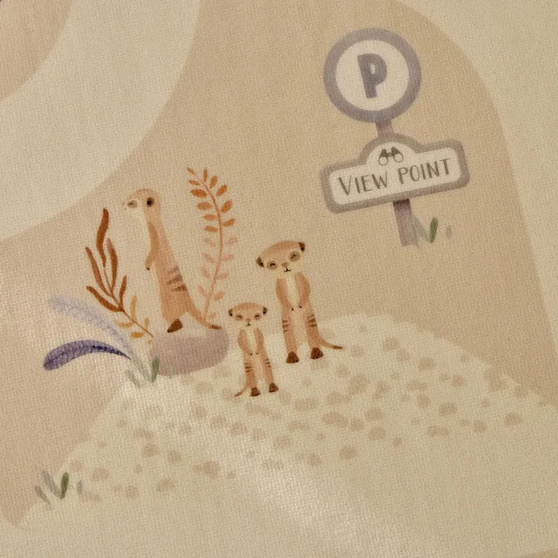 Spielteppich Safari für Autos - Beige - Safari Freunde