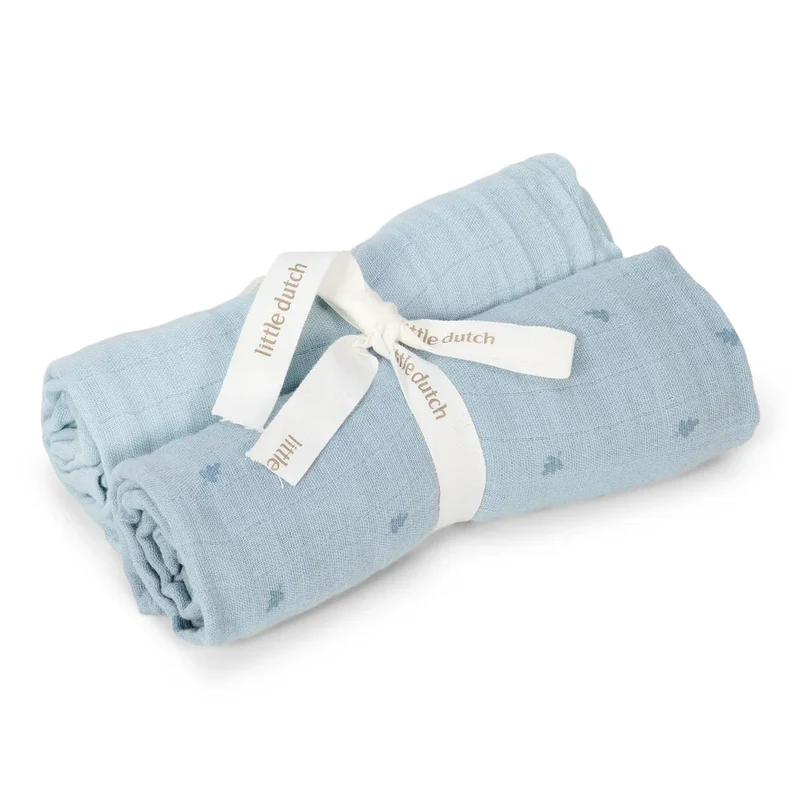 Langes Baby-Pucktuch - 70x70cm - Blau - Essentials