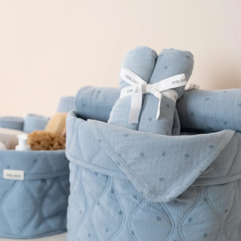 Langes Baby-Pucktuch - 70x70cm - Blau - Essentials