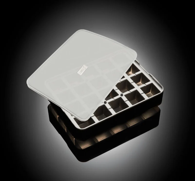 ICE FORMER Würfel 3cm schwarz transparent Eiswürfelform mit Deckel