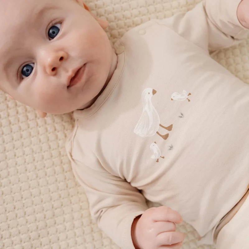 Langarm-T-Shirt - Sand - Newborn Naturals - Little Goose