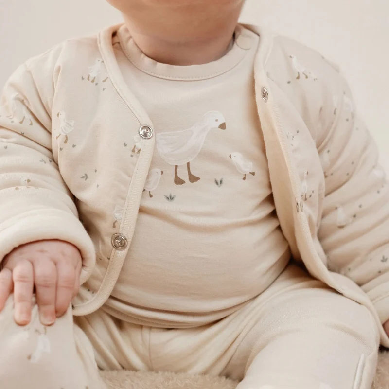 Langarm-T-Shirt - Sand - Newborn Naturals - Little Goose