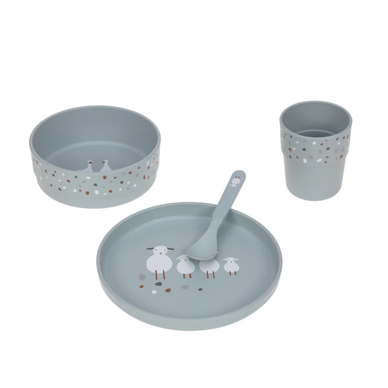Kindergeschirr-Set - Tiny Farmer, Schaf & Gans Blau Liste #439339