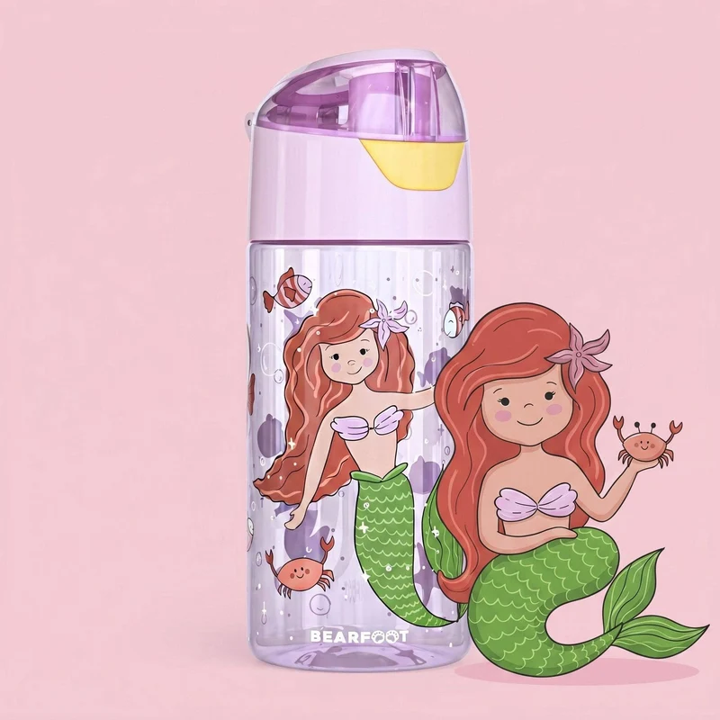 Trinkflasche Kinder, leichte Wasserflasche - Meerjungfrau