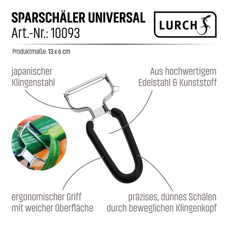 Sparschäler Universal mit beweglichem Klingenkopf schwarz