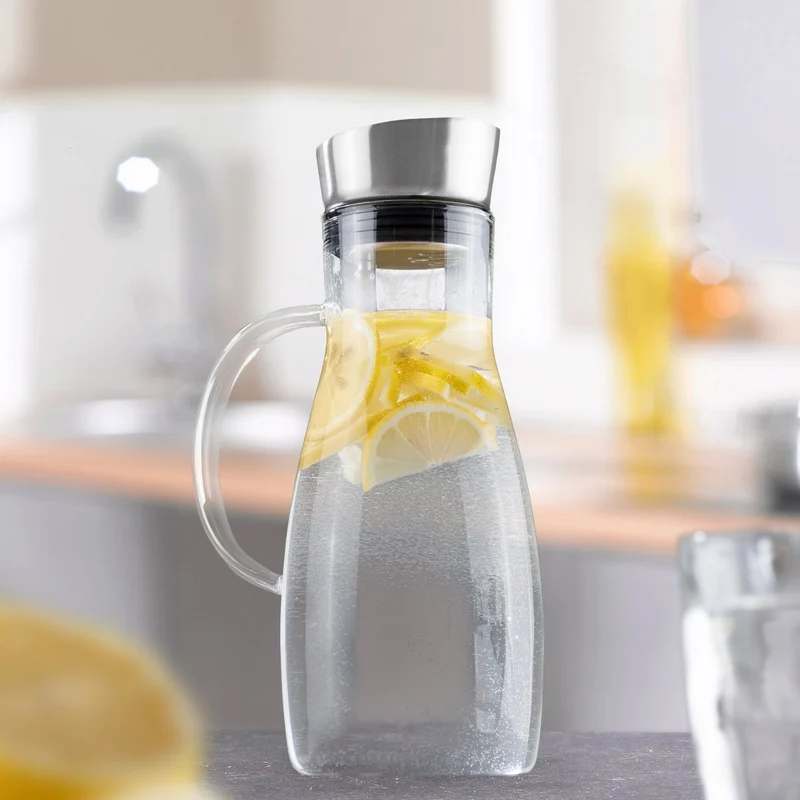 Wasserkaraffe mit Henkel, 1,2 Liter mit praktischem Ausgießer
