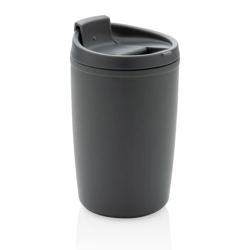 GRS recycelter PP-Becher mit Flip-Deckel
