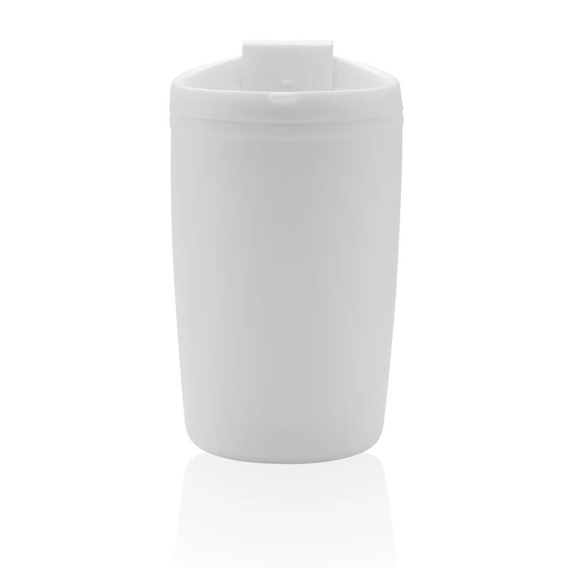 GRS recycelter PP-Becher mit Flip-Deckel