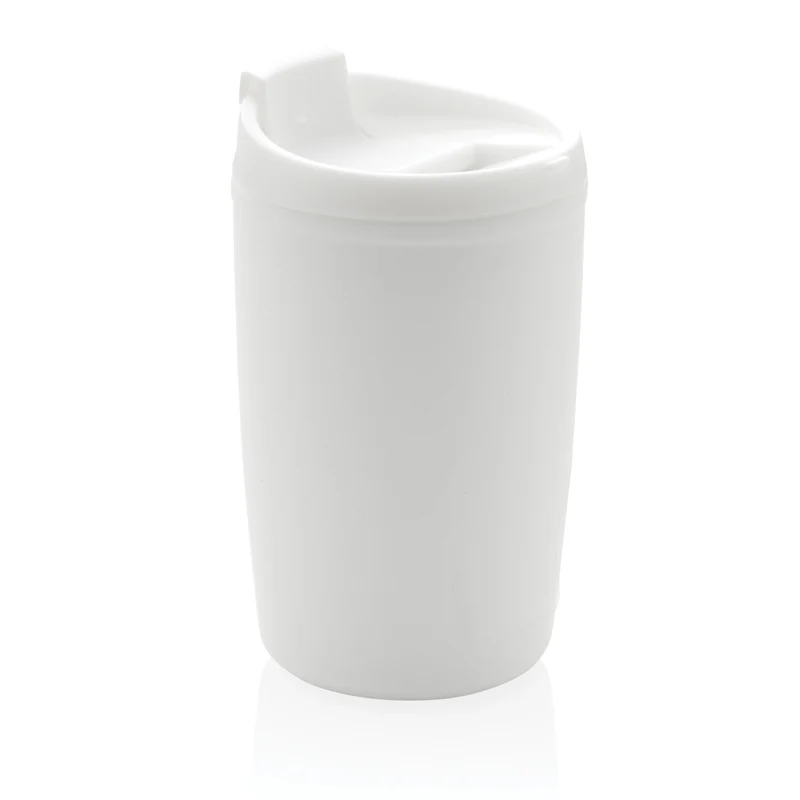 GRS recycelter PP-Becher mit Flip-Deckel