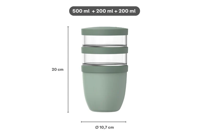 Ellipse Lunchpot 3-teilig 500 ml + 200 ml + 200 ml – Nordic sage