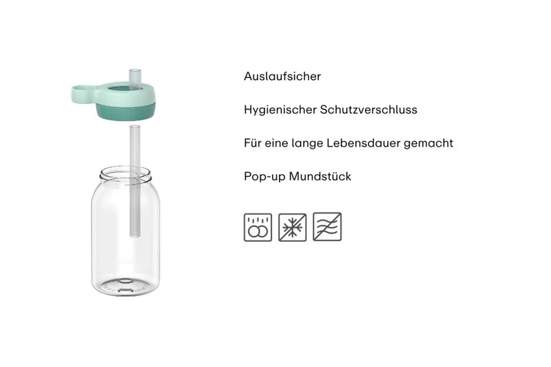 Campus Trinkflasche mit Trinkhalm 450 ml - Frozen Friends