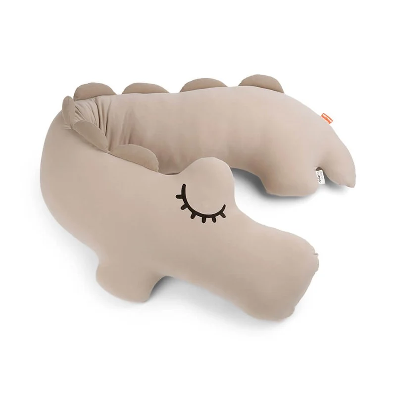 Kuscheliges sandfarbenes Kroko-Körperkissen