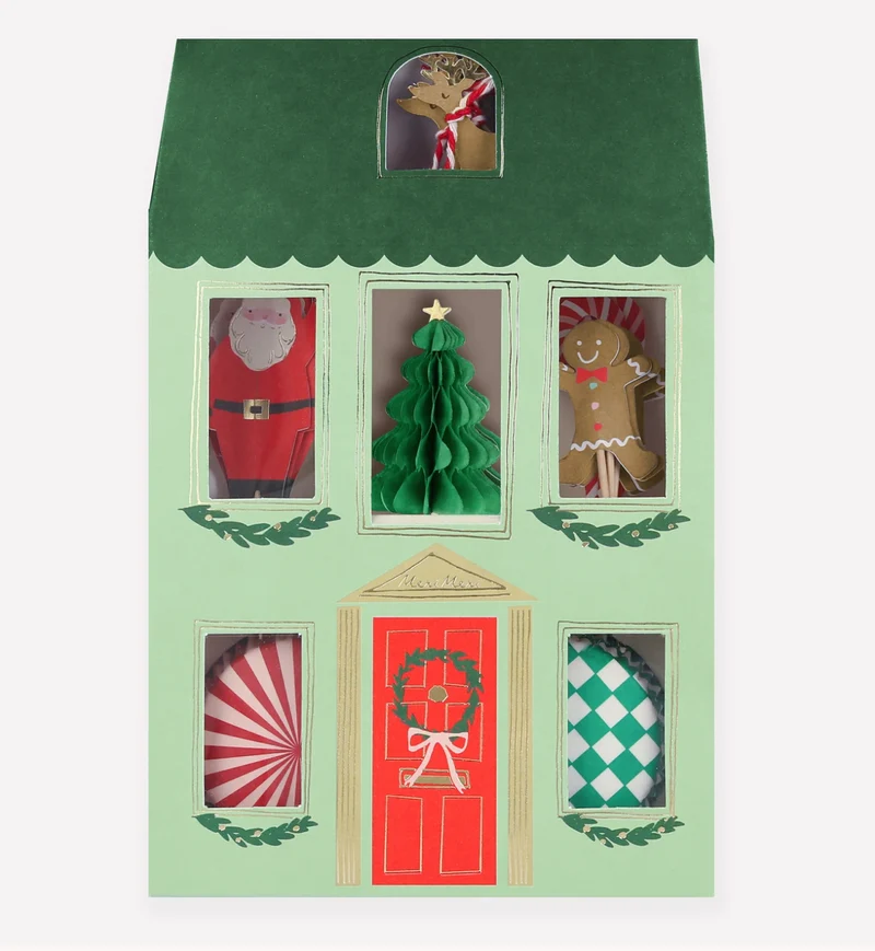 Festliches Haus-Cupcake-Set (x 24 Topper)
