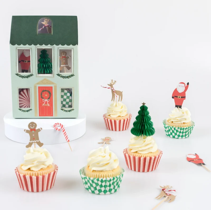 Festliches Haus-Cupcake-Set (x 24 Topper)