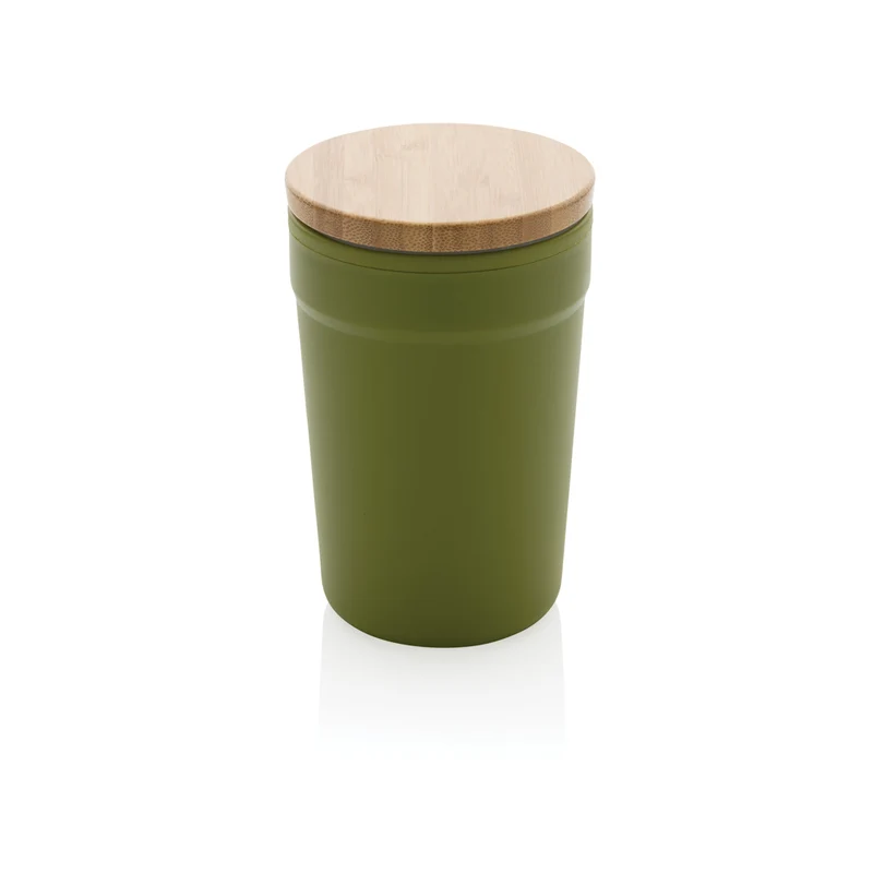 GRS rPP-Becher mit Bambusdeckel